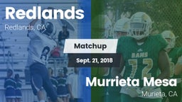 Matchup: Redlands vs. Murrieta Mesa  2018