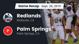 Recap: Redlands  vs. Palm Springs  2019