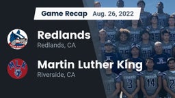 Recap: Redlands  vs. Martin Luther King  2022