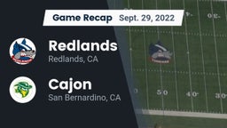 Recap: Redlands  vs. Cajon  2022