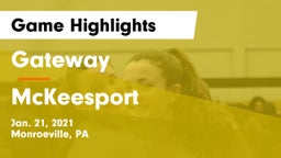 Gateway  vs McKeesport  Game Highlights - Jan. 21, 2021