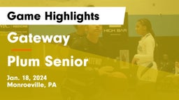 Gateway  vs Plum Senior  Game Highlights - Jan. 18, 2024