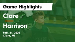 Clare  vs Harrison  Game Highlights - Feb. 21, 2020