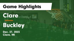 Clare  vs Buckley  Game Highlights - Dec. 27, 2023