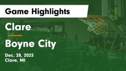 Clare  vs Boyne City  Game Highlights - Dec. 28, 2023
