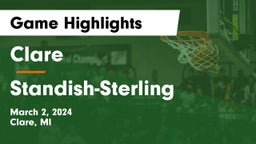 Clare  vs Standish-Sterling  Game Highlights - March 2, 2024