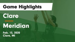 Clare  vs Meridian  Game Highlights - Feb. 13, 2020