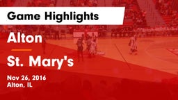 Alton  vs St. Mary's  Game Highlights - Nov 26, 2016