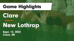 Clare  vs New Lothrop  Game Highlights - Sept. 12, 2022