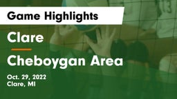 Clare  vs Cheboygan Area  Game Highlights - Oct. 29, 2022