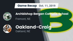 Recap: Archbishop Bergan Catholic School vs. Oakland-Craig  2019