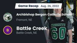 Recap: Archbishop Bergan Catholic School vs. Battle Creek  2022