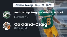 Recap: Archbishop Bergan Catholic School vs. Oakland-Craig  2022