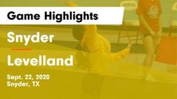 Snyder  vs Levelland  Game Highlights - Sept. 22, 2020