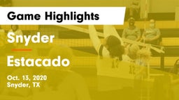 Snyder  vs Estacado  Game Highlights - Oct. 13, 2020