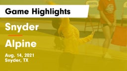 Snyder  vs Alpine Game Highlights - Aug. 14, 2021