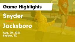 Snyder  vs Jacksboro  Game Highlights - Aug. 20, 2021