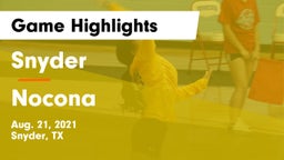 Snyder  vs Nocona Game Highlights - Aug. 21, 2021