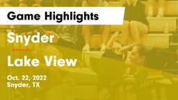 Snyder  vs Lake View  Game Highlights - Oct. 22, 2022