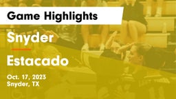 Snyder  vs Estacado  Game Highlights - Oct. 17, 2023