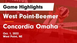 West Point-Beemer  vs Concordia Omaha Game Highlights - Oct. 1, 2022