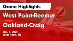West Point-Beemer  vs Oakland-Craig  Game Highlights - Oct. 4, 2022