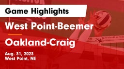 West Point-Beemer  vs Oakland-Craig  Game Highlights - Aug. 31, 2023