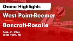 West Point-Beemer  vs Bancroft-Rosalie  Game Highlights - Aug. 31, 2023