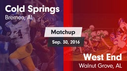 Matchup: Cold Springs vs. West End  2016