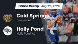 Recap: Cold Springs  vs. Holly Pond  2020