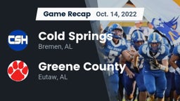Recap: Cold Springs  vs. Greene County  2022