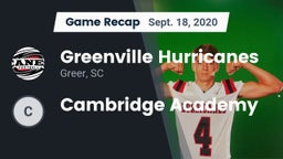 Recap: Greenville Hurricanes vs. Cambridge Academy 2020