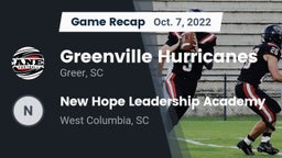 Recap: Greenville Hurricanes vs. New Hope Leadership Academy 2022