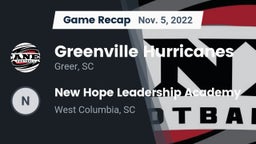 Recap: Greenville Hurricanes vs. New Hope Leadership Academy 2022