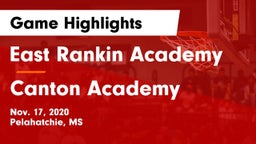 East Rankin Academy  vs Canton Academy Game Highlights - Nov. 17, 2020