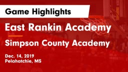 East Rankin Academy  vs Simpson County Academy Game Highlights - Dec. 14, 2019