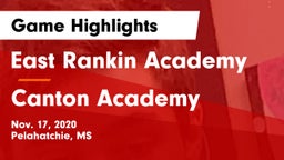 East Rankin Academy  vs Canton Academy  Game Highlights - Nov. 17, 2020