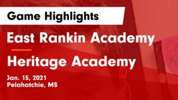 East Rankin Academy  vs Heritage Academy  Game Highlights - Jan. 15, 2021