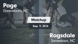 Matchup: Page  vs. Ragsdale  2016