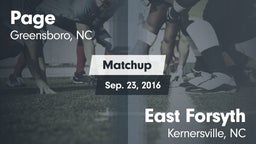 Matchup: Page  vs. East Forsyth  2016