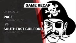 Recap: Page  vs. Southeast Guilford  2016