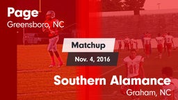 Matchup: Page  vs. Southern Alamance  2016