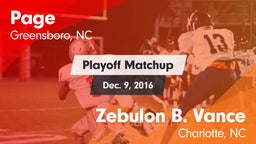 Matchup: Page  vs. Zebulon B. Vance  2016