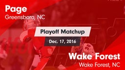 Matchup: Page  vs. Wake Forest  2016