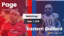 Matchup: Page  vs. Eastern Guilford  2018