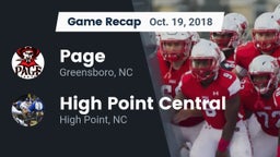 Recap: Page  vs. High Point Central  2018