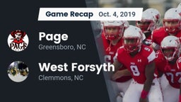 Recap: Page  vs. West Forsyth  2019