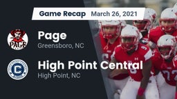 Recap: Page  vs. High Point Central  2021