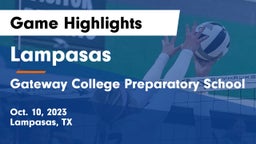 Lampasas  vs Gateway College Preparatory School Game Highlights - Oct. 10, 2023