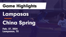 Lampasas  vs China Spring  Game Highlights - Feb. 27, 2024